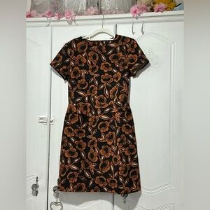 Floral Black and Orange Dress